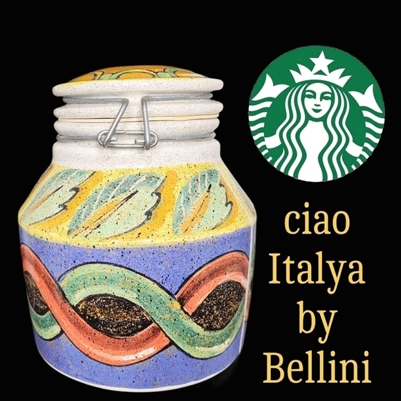 Vintage starbucks ciao italya by Bellini canister like new condition 7" H - Picture 1 of 6